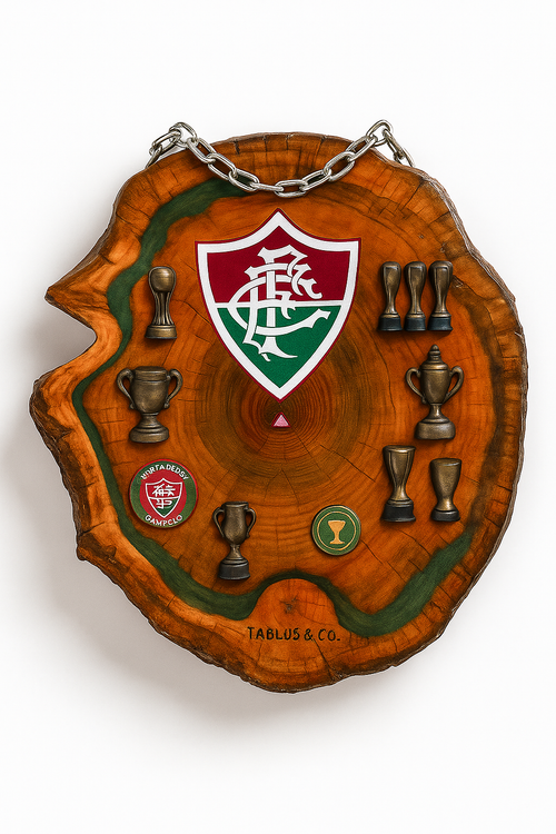 Tábua Rústica Personalizada - Fluminense + Kit Churrasco Personalizado